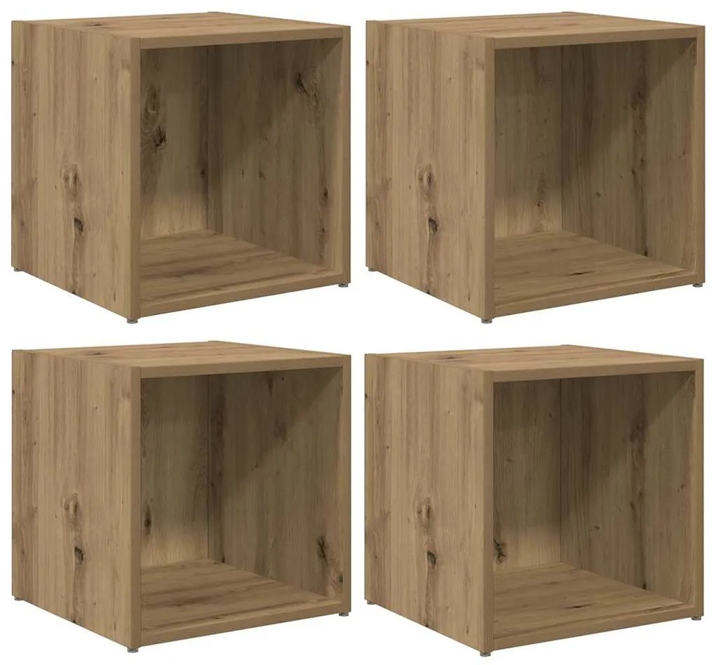 vidaXL Ντουλάπι TV 4 pcs Καφέ 37 x 35 x 37 εκ Επεξεργασμένο ξύλο