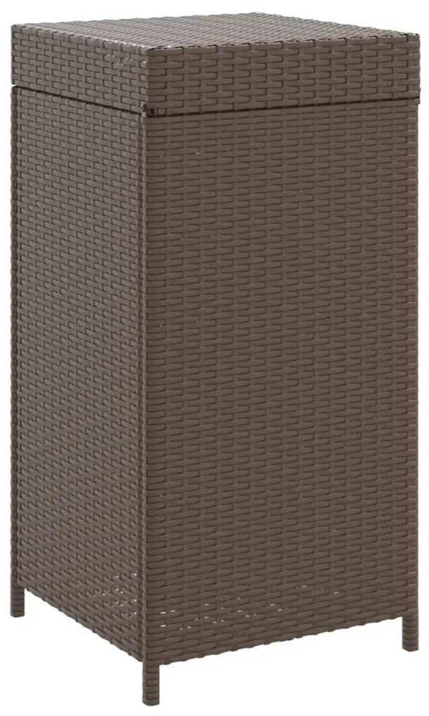 vidaXL Κάδος Απορριμάτων Καφέ 40 x 40 x 80 εκ. από Συνθετικό Ρατάν