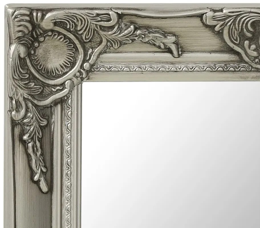 vidaXL Καθρέφτης Τοίχου με Μπαρόκ Στιλ Ασημί 50 x 50 εκ.