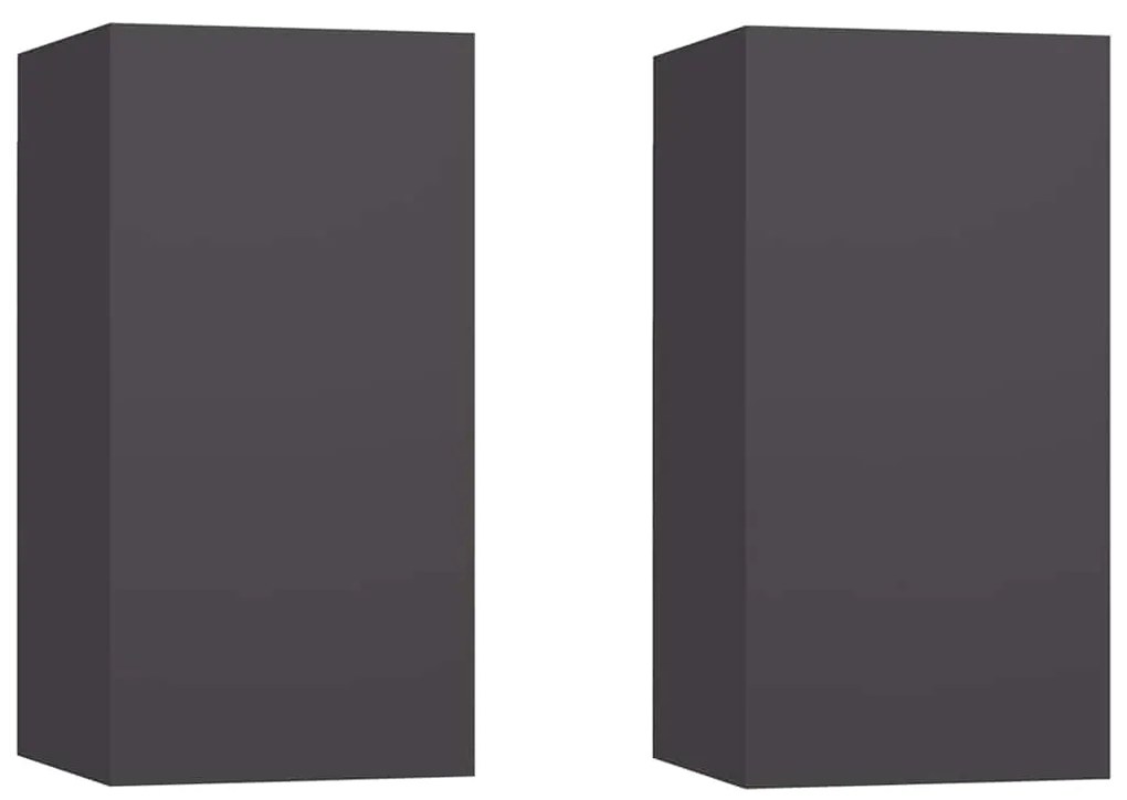 vidaXL Έπιπλα Τηλεόρασης 2 τεμ. Γκρι 30,5 x 30 x 60 εκ. Επεξ. Ξύλο
