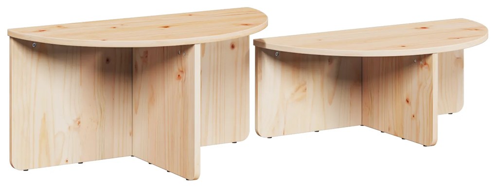vidaXL Τραπεζάκι σαλονιού 2 pcs Φυσικό 79 x 39.5 x 40 εκ