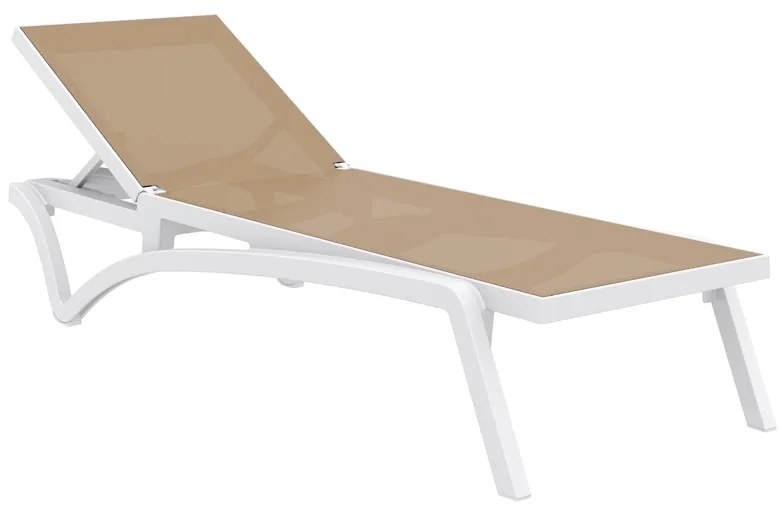 PACIFIC ΞΑΠΛΩΣΤΡΑ WHITE/TAUPE ΠΟΛ/ΝΙΟΥ SIESTA 193X68X35εκ.