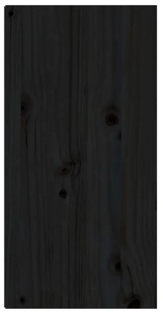 Ντουλάπια Τοίχου 2 τεμ. Μαύρα 30x30x60 εκ από Μασίφ Ξύλο Πεύκου - Μαύρο