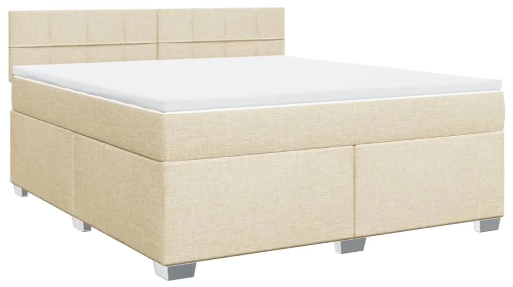 ΚΡΕΒΑΤΙ BOXSPRING ΜΕ ΣΤΡΩΜΑ ΚΡΕΜ 180X200 ΕΚ. ΥΦΑΣΜΑΤΙΝΟ 3285972