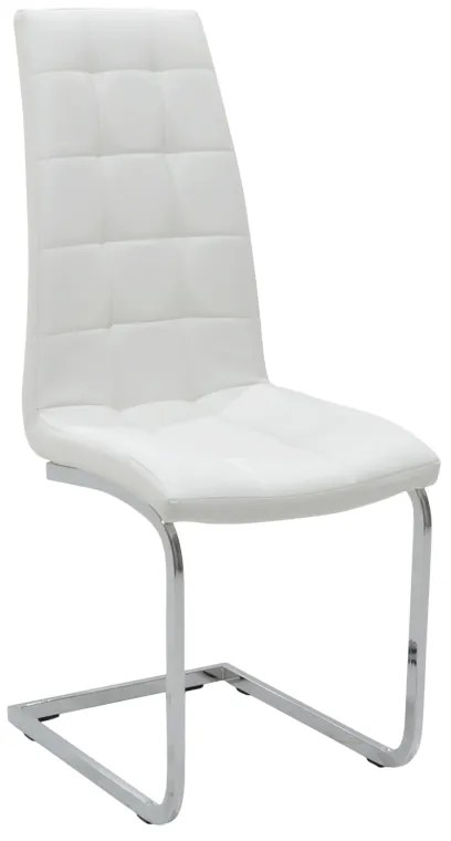 Καρέκλα Darrell pakoworld PU λευκό-βάση χρωμίου Model: 029-000004
