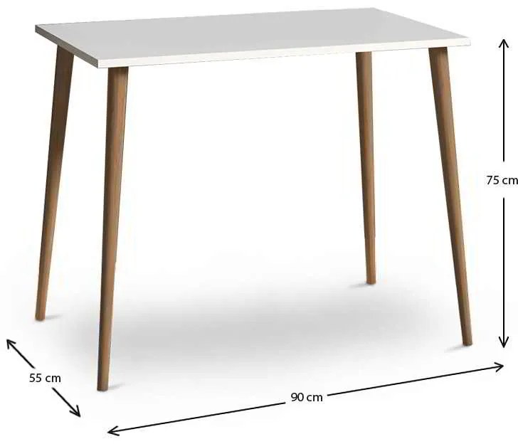 Τραπέζι Fiona Megapap από μελαμίνη χρώμα λευκό 90x55x75εκ.