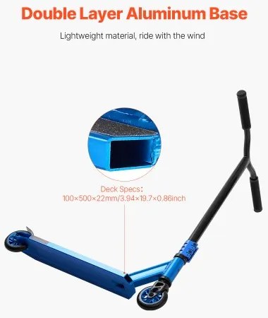 VEVOR Stunt Scooter Street Trick Scooters for Kids Adults Double Layer Deck