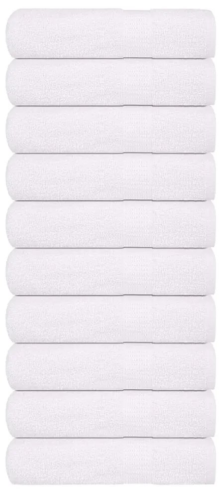 vidaXL Πετσέτες χεριών 10 τεμάχια Λευκό 50x100 cm 360 gsm 100% βαμβάκι