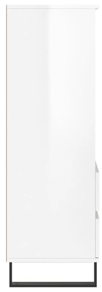 Ντουλάπι Γυαλιστερό λευκό 40x36x110 εκ. από Επεξεργασμένο Ξύλο - Λευκό
