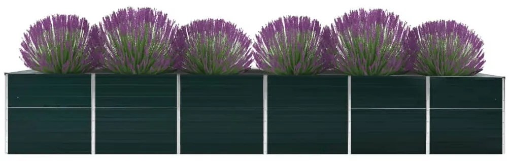 vidaXL Ζαρντινιέρα Υπερυψωμένη Πράσινη 480x80x77 εκ. Γαλβαν. Χάλυβας