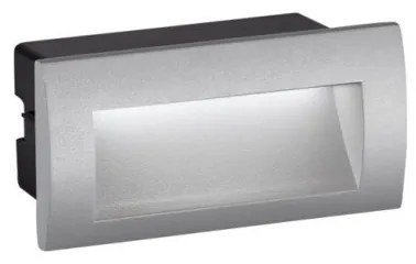 Απλίκα τοίχου χωνευτή LED RIVA 220V αλουμινίου ορθογώνια Viokef 4124900 Γκρι