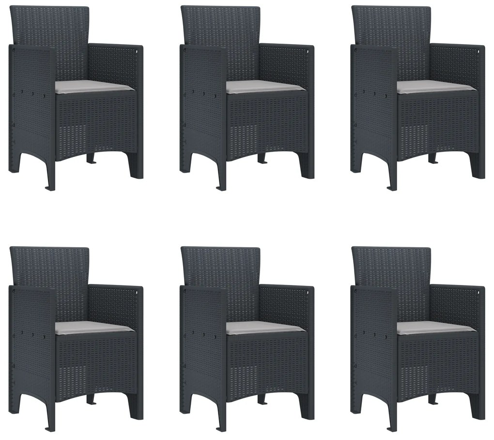 vidaXL Σετ Εξωτερικής Τραπεζαρίας 7 pcs Ανθρακί 200 x 100 x 73 εκ.