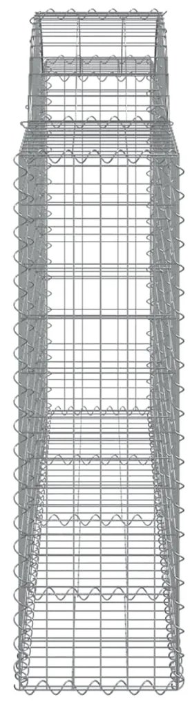 Συρματοκιβώτια Τοξωτά 20 τεμ. 200x30x100/120 εκ. Γαλβαν. Ατσάλι - Ασήμι