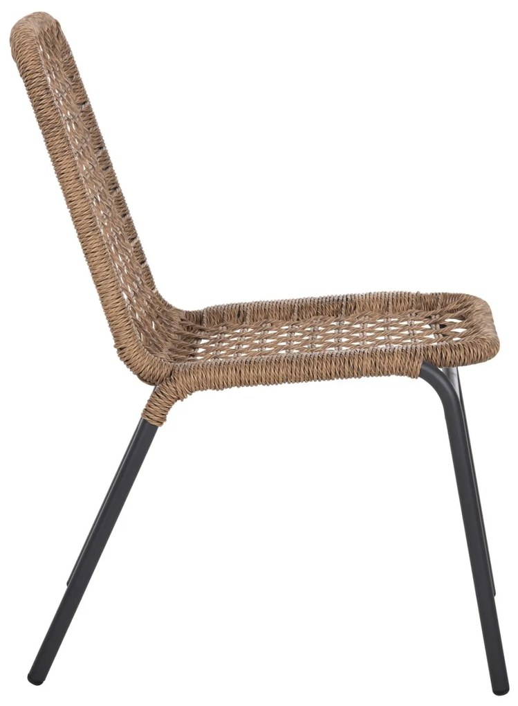 Καρέκλα SPANO C6047 Αλουμινίου Ανθρακί με Μπέζ Συνθετικό Rattan 46x59x80Υεκ. 46x56x80 εκ.