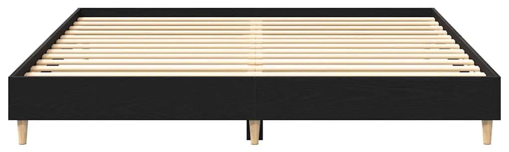 vidaXL Σκελετός Κρεβατιού Μαύρη δρυς 200 x 200 cm Επεξεργασμένο ξύλο