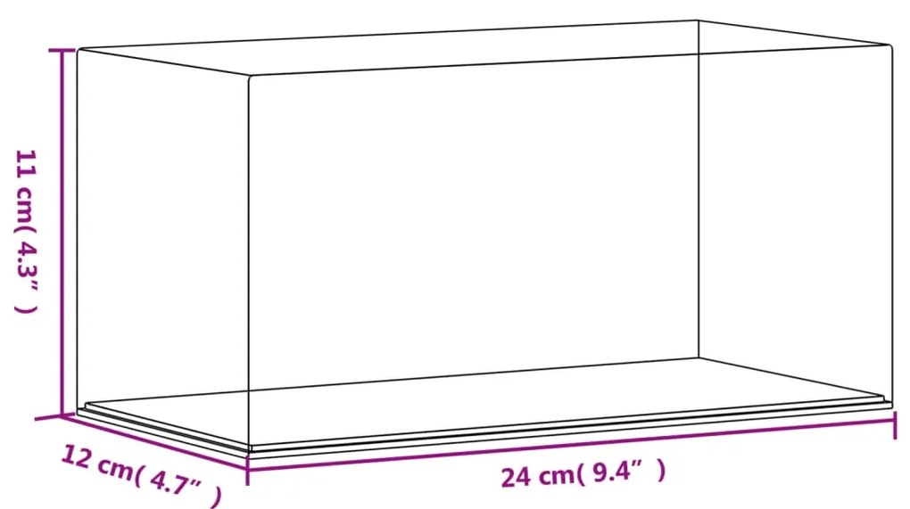 vidaXL Κουτί Βιτρίνα Διάφανο 24 x 12 x 11 εκ. Ακρυλικό