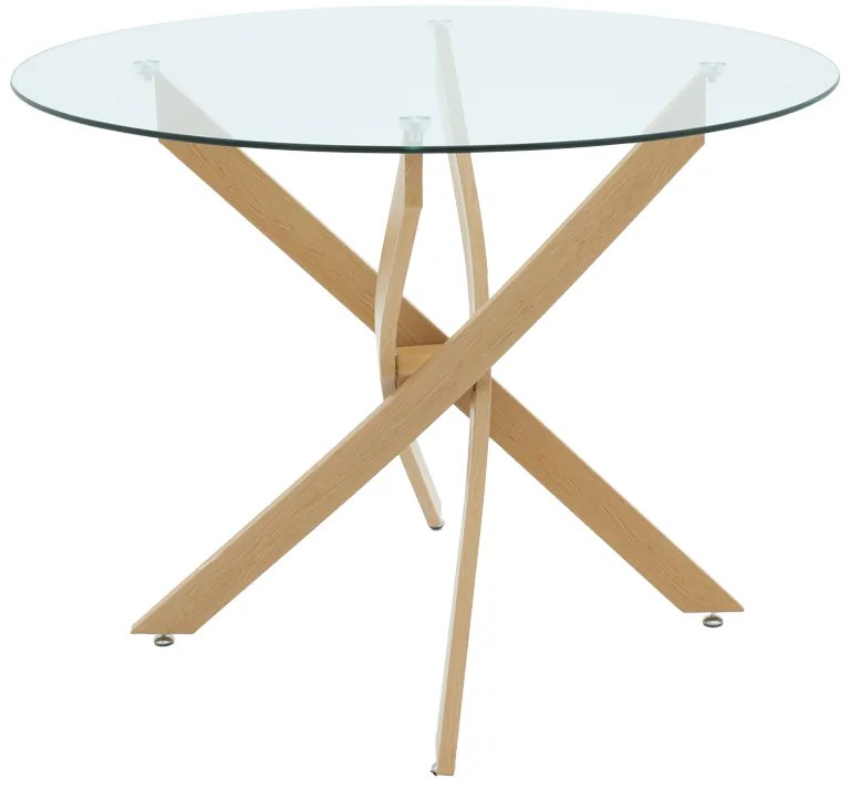 Intrahome Τραπέζι Antoro Intrahome γυαλί και μεταλλικά πόδια σε φυσική απόχρωση Φ80x75εκ | SKU: INTRAPA-303111172