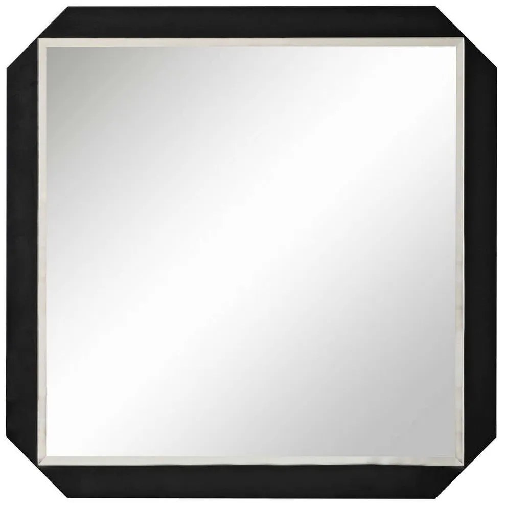 Καθρέπτης Τοίχου Carre 552NOS2468 70x70cm Black Aberto Design Μοριοσανίδα, Μελαμίνη