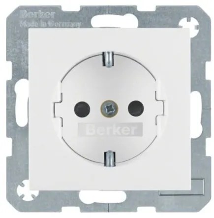 Πρίζα Σούκο Ασφαλείας Λευκό Ματ Berker 41231909 Hager-41231909-Λευκό 41231909