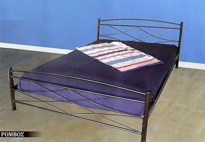 Κρεβάτι  ΡΟΜΒΟΣΚΠ2 για στρώμα 140χ190 διπλό με επιλογή χρώματος