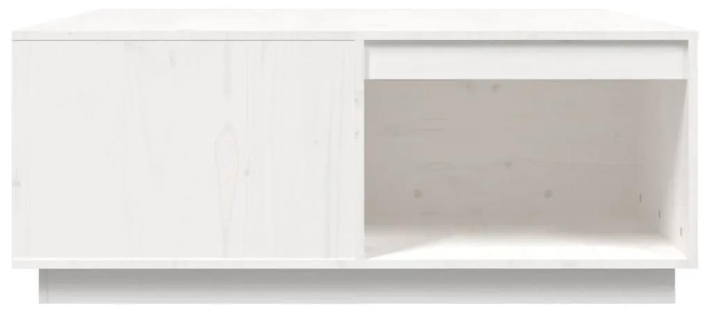 Τραπεζάκι Σαλονιού Λευκό 100x101x40,5 εκ. από Μασίφ Ξύλο Πεύκου - Λευκό