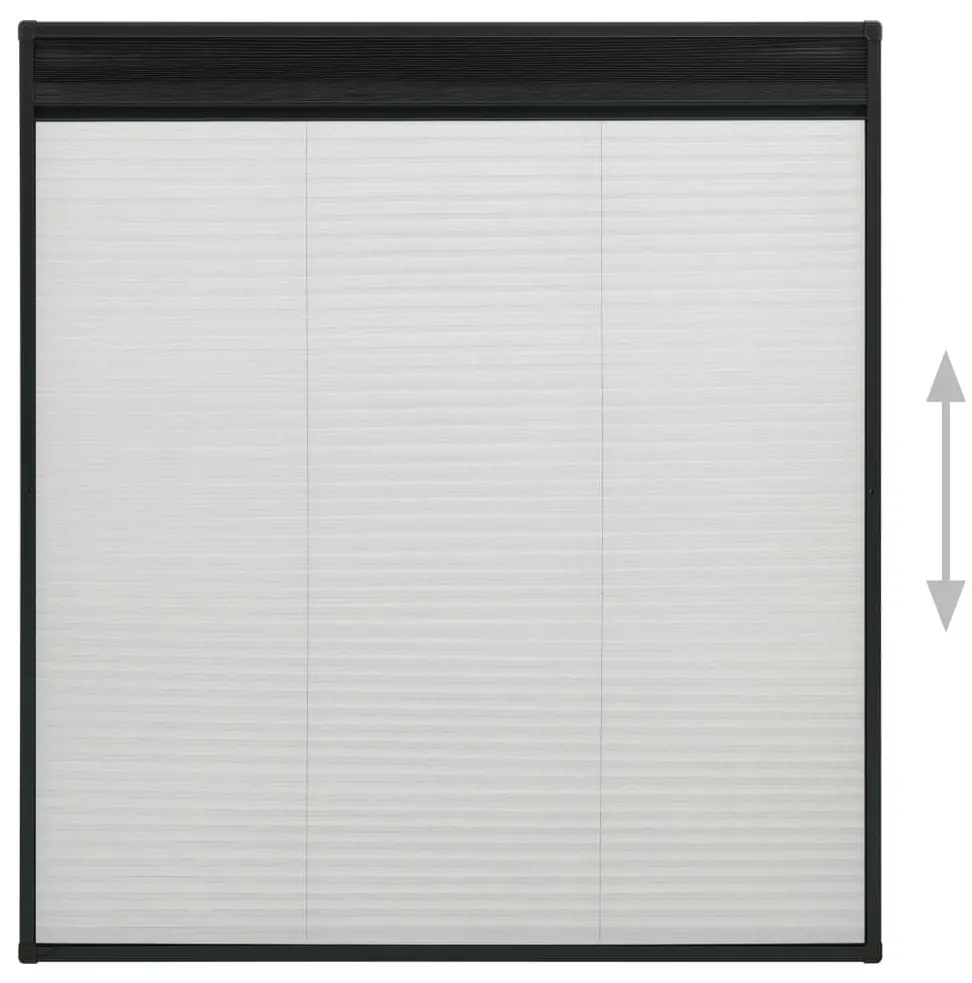 vidaXL Σήτα Παραθύρου Πλισέ Ανθρακί 130 x 100 εκ. από Αλουμίνιο