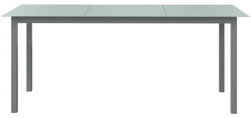 vidaXL Τραπέζι Κήπου Ανοιχτό Γκρι 190x90x74 εκ. από Αλουμίνιο / Γυαλί