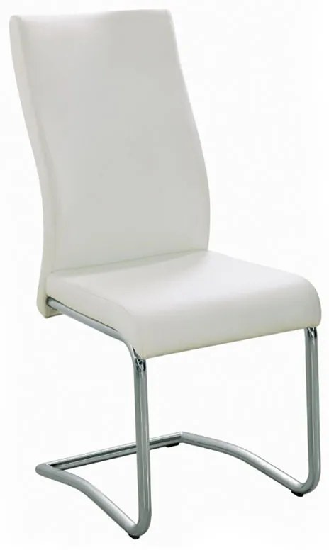 WOODWELL ΕΜ931,1BENSON Καρέκλα Μέταλλο Χρώμιο, PVC Cream 43x58x98cm ΕΜ931,1