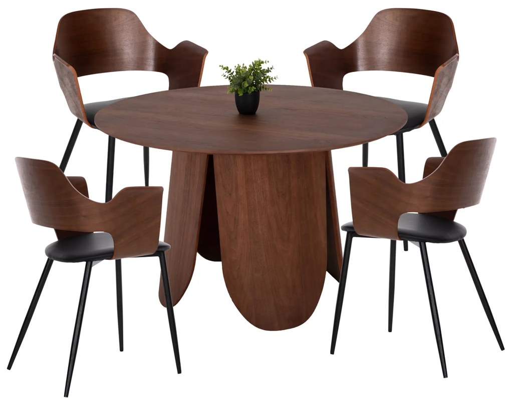 ΣΕΤ ΤΡΑΠΕΖΑΡΙΑ ΕΣΩΤ. ΧΩΡΟΥ 5ΤΜΧ HM11965 ΤΡΑΠΕΖΙ DENTY &amp; 4 ΚΑΡΕΚΛΕΣ DELF (ΜΑΥΡΟ)