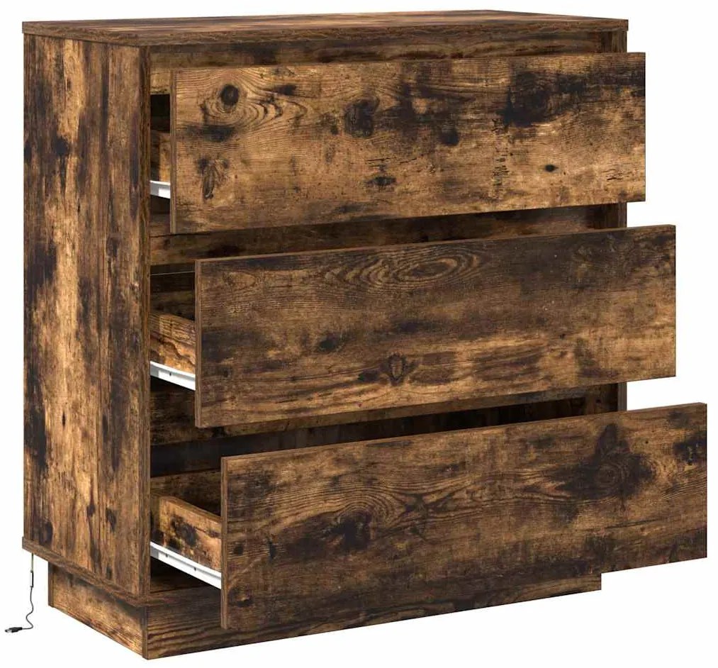 vidaXL Κομοδίνο με Καπνιστή δρυς 71 x 34.5 x 75 εκ. Επεξεργασμένο ξύλο