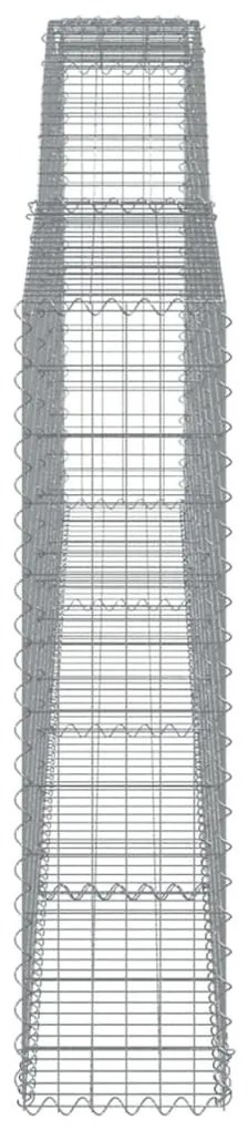 Συρματοκιβώτια Τοξωτά 20 τεμ. 400x30x120/140 εκ. Γαλβαν. Ατσάλι - Ασήμι