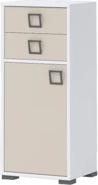 Ντουλάπι Riddle 1D2S-Λευκό-Sand - 44.00Χ37.00Χ102.00cm