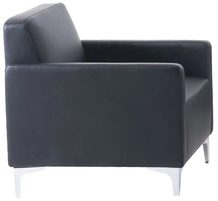 WOODWELL Ε948,12STYLE Πολυθρόνα Σαλονιού Καθιστικού, Pu Μαύρο 64x71x72cm Ε948,12