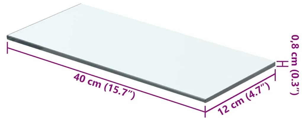vidaXL Ράφι Πάνελ Διάφανο 40 x 12 εκ. Γυάλινο
