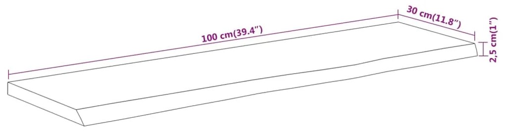 ΡΑΦΙ ΕΠΙΤΟΙΧΙΟ ΟΡΘ. LIVE EDGE 100X30X2,5 ΕΚ. ΜΑΣΙΦ ΞΥΛΟ ΑΚΑΚΙΑΣ 370240