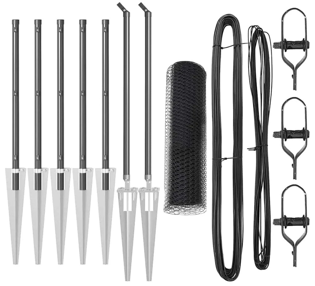 vidaXL Στύλος Περιφράξεων Γκρι 10 x 0,4 m (25 mm πλέγμα)