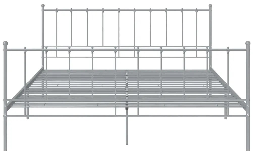 vidaXL Πλαίσιο Κρεβατιού Γκρι 200 x 200 εκ. Μεταλλικό