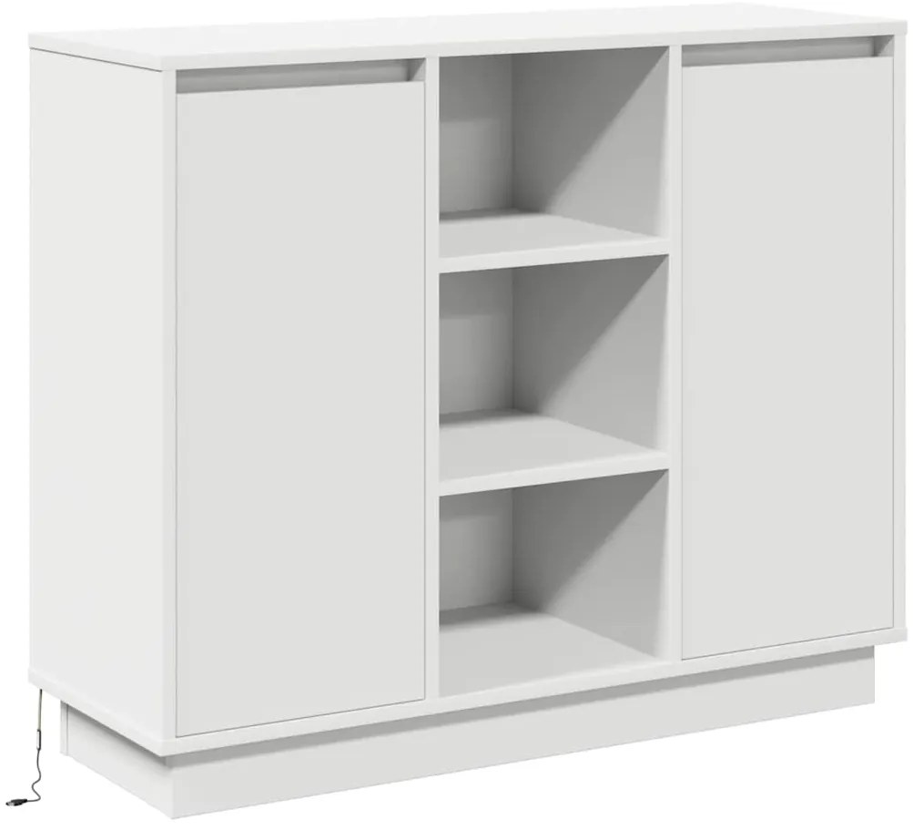 vidaXL Κομοδίνο με ράφι Λευκό 90 x 32 x 75 εκ Επεξεργασμένο ξύλο