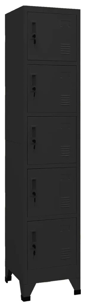 Φοριαμός Μαύρος 38 x 40 x 180 εκ. Ατσάλινος