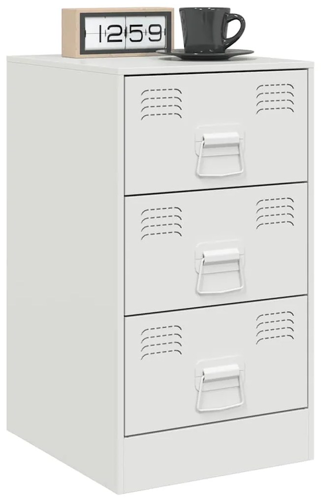 vidaXL Κομοδίνα 2 τεμ. Λευκό 34,5x39x62 εκ. από Χάλυβα