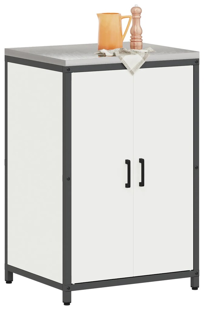 vidaXL Ντουλάπα Αποθήκευσης Κουζίνας Λευκό 60 x 50 x 92 εκ. Ατσάλι