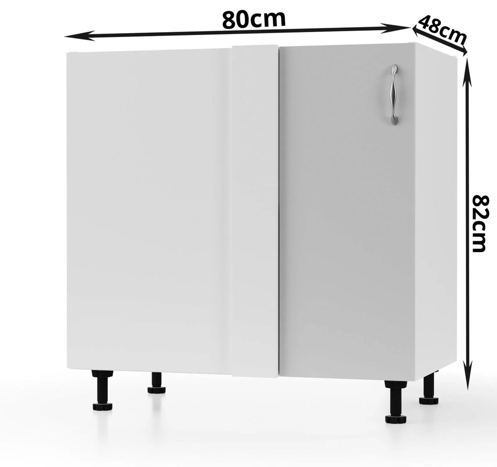 MODEST ΚΑΤΩ ΓΩΝΙΑΚΟ ΝΤΟΥΛΑΠΙ ΓΚΡΙ 80X48X82ΕΚ