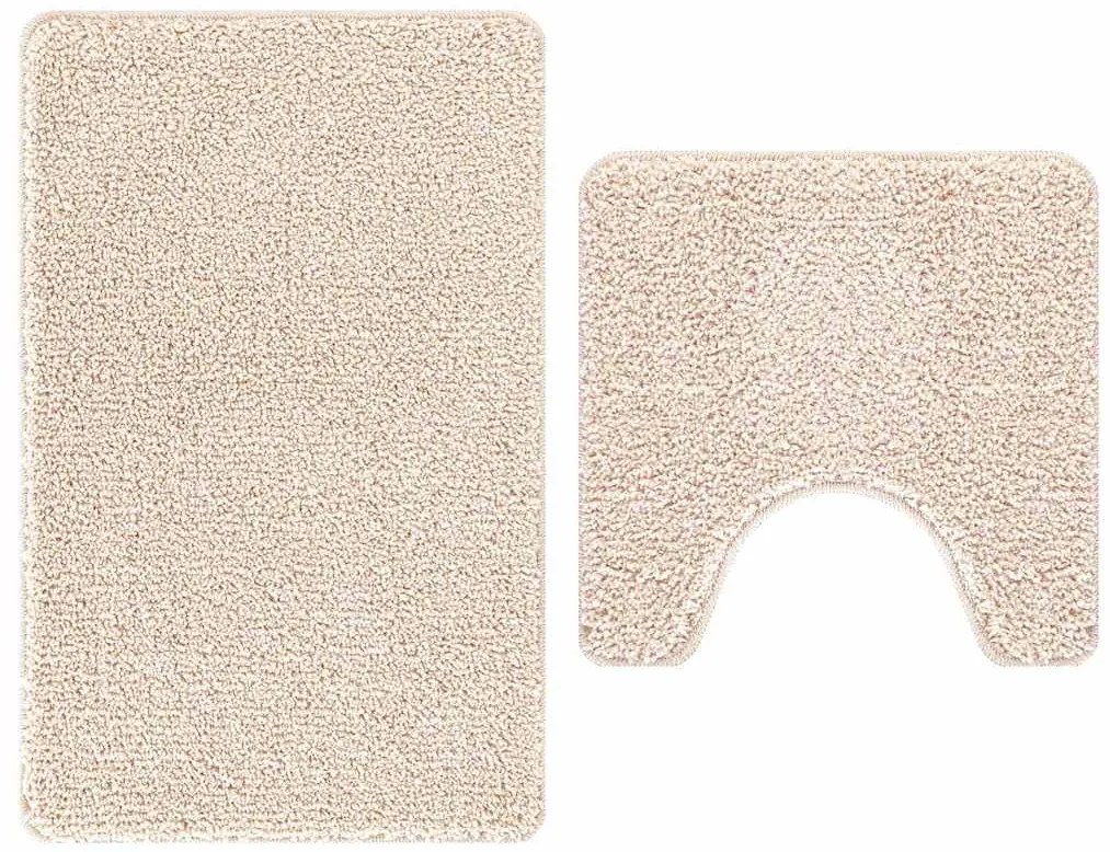 vidaXL Πατάκι μπάνιου 2 pcs Κρεμ 50 x 50 cm Πολυπροπυλένιο