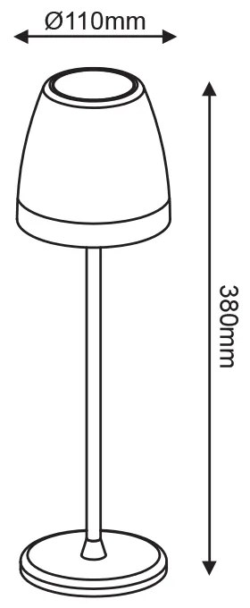 LED SMD TABLE BATTERY LUMINAIRE 2W 150LM 38° 3.000K DARK GREY CRI80 IP54 - LG2193G-400