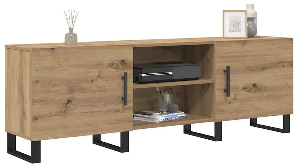 vidaXL Ντουλάπι TV με ράφι με αποθήκευση με πόρτα 150 x 30 x 50 cm Επεξεργασμένο ξύλο