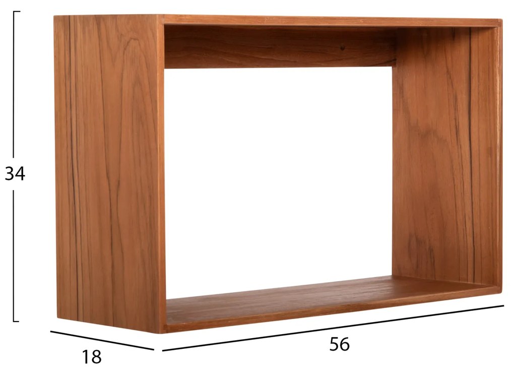 ΡΑΦΙΕΡΑ CHENGIS HM9830 3ΤΜΧ ΞΥΛΟ TEAK ΣΕ ΦΥΣΙΚΟ ΧΡΩΜΑ 60x20x38Υεκ - 0535416 - HM9830