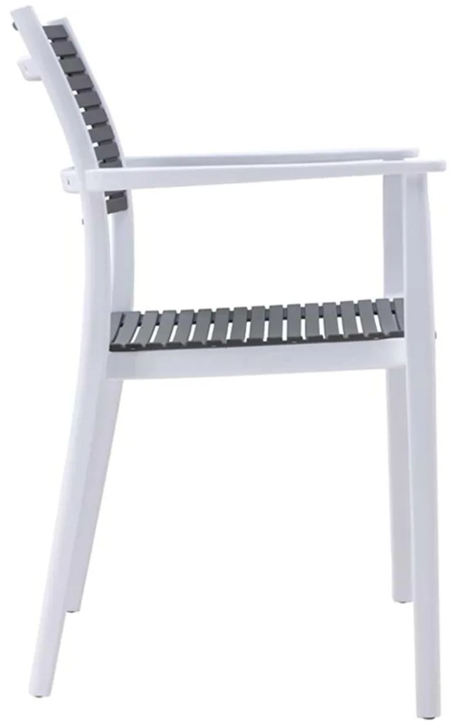 Πολυθρόνα AKRON PP Λευκή/Γκρι 60x55x85cm