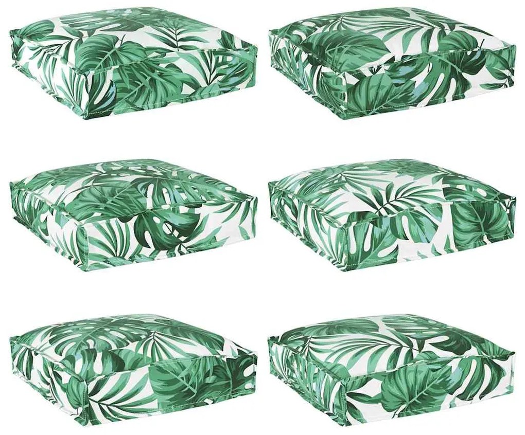 vidaXL Μαξιλάρι παλέτας για κάθισμα Floral 6 pcs Μοτίβο φύλλων