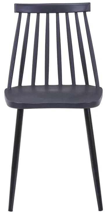 Καρέκλα Aurora I pp σε μαύρη απόχρωση-πόδι μεταλλικό μαύρο 43x48x79εκ 43x48x79 εκ.