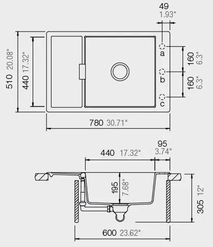 Νεροχύτης Schock Mono Cristadur 15180-Gkri